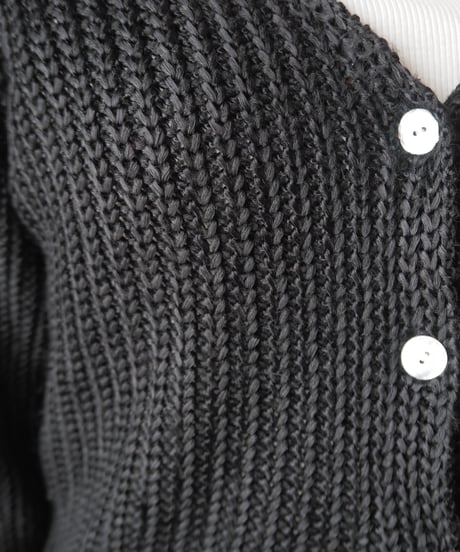 Shell Button Knit Cardigan BK