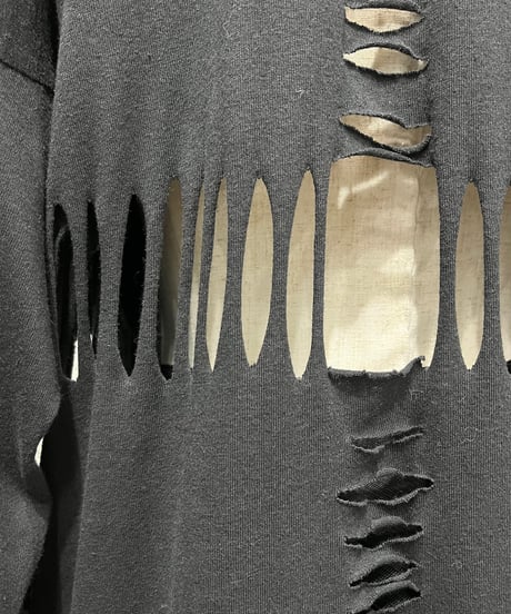 Cutwork Design Long Tee BK