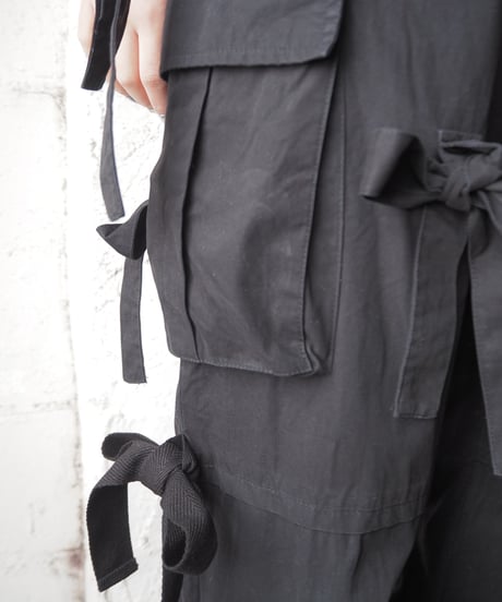 REMAKE Ribbon Cargo Pants BK