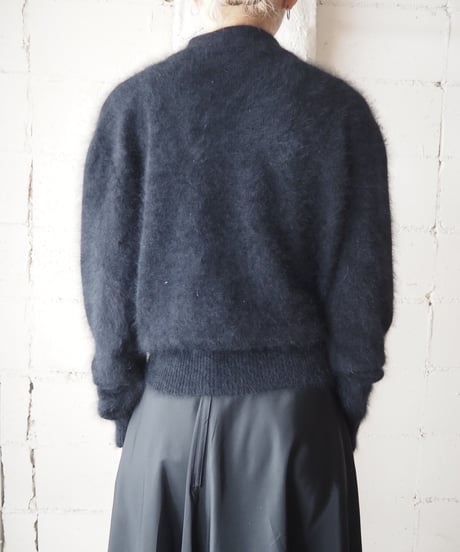 Mock Neck Angora Mix Knit BK