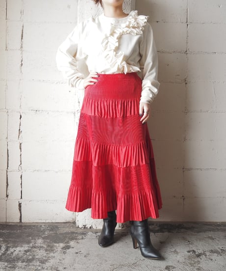 Shirring Design Long Skirt RE