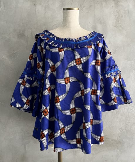 Flare Sleeve Batik Blouse BLWH