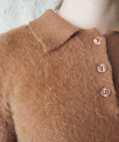 Shaggy Knit Polo BR