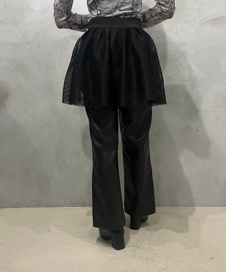 Side Line Mesh Mini Skirt BKWH
