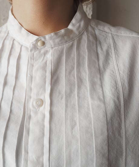 Ralph Lauren Pleated Bosom Band Collar Shirt WH