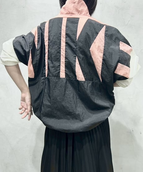 NIKE Back Logo Tricolor Nylon Jacket PI WH BK