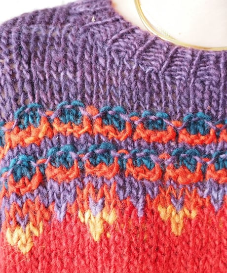 Volume Sleeve Pattern Knit PURRE