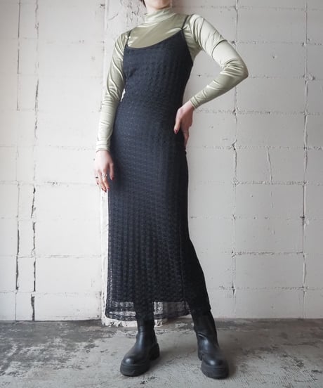 Lace Design Camisole Dress BK