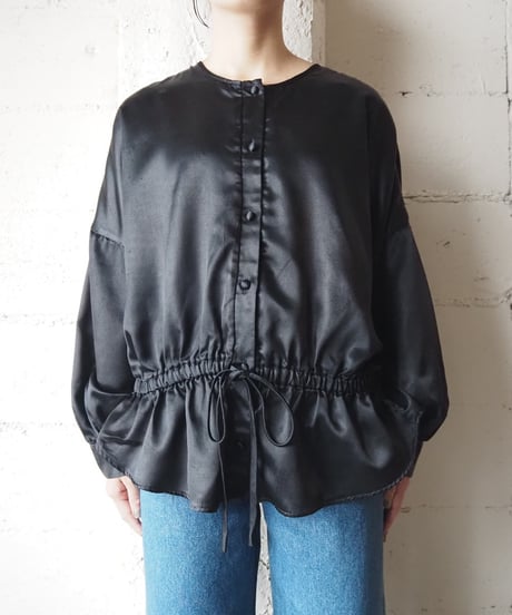 Satin Waistmark Blouse BK