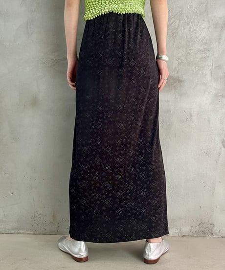 Small Pattern Front Slid Easy Skirt BK
