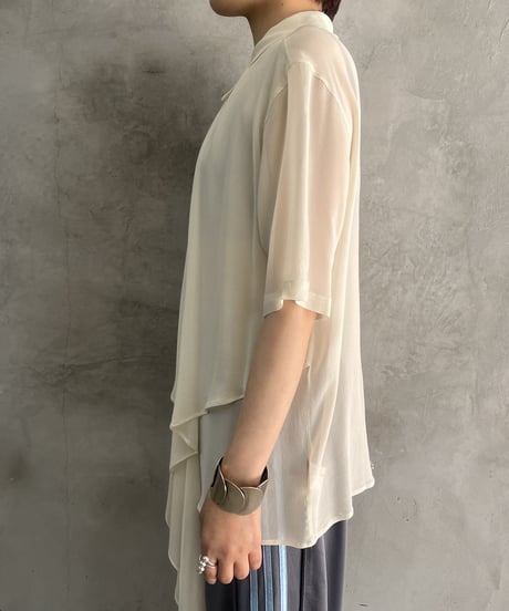 Drape Collar Silk Blouse IV