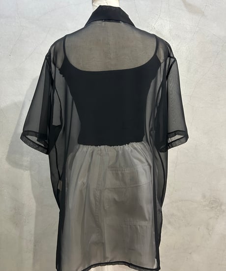 Short Sleeve Sheer Shirt BK