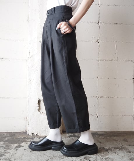 Linen Tuck Pants BK
