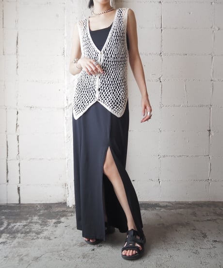 Beads Crochet Vest WH