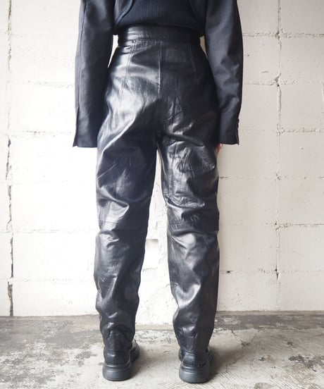 Leather Tuck Pants BK