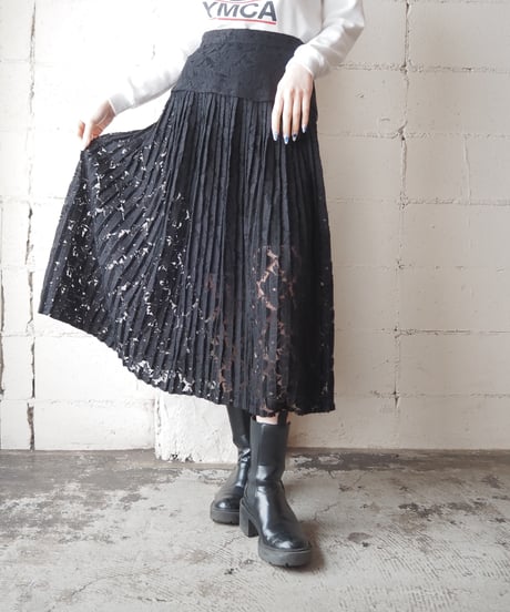 KENZO Lace Pleated Skirt BK