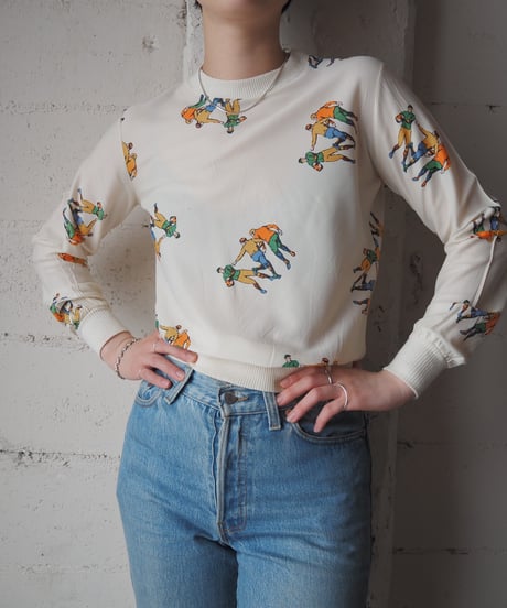 1960-70's Rugby Prayer Print Sheer Tops IV