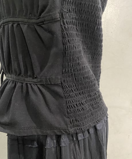 N/S Shirring Design Tops BK