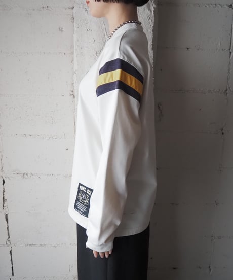 PHYS. ED. No.7 Football Tee WH NV YE