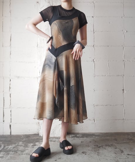 Drape Design Pattern Dress BRBK