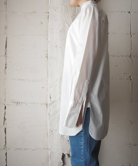 ANN TAYLOR Band Collar Shirt WH
