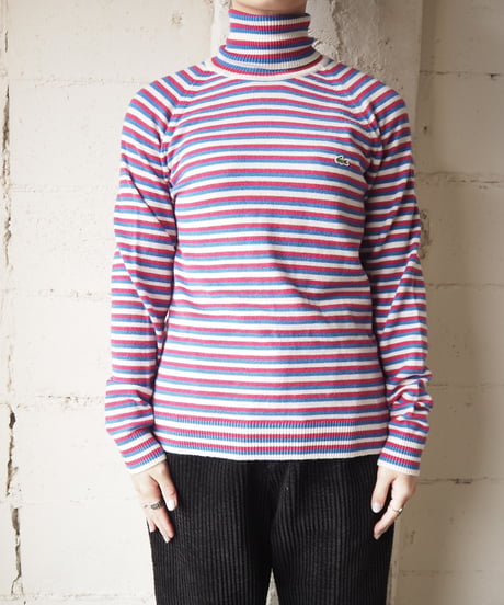 LACOSTE Stripe Turtle Neck Knit WHPIBL