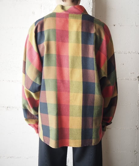 Zip Design Check Blouse BKRE
