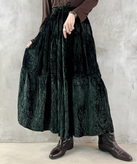 Velour Tiered Skirt GN
