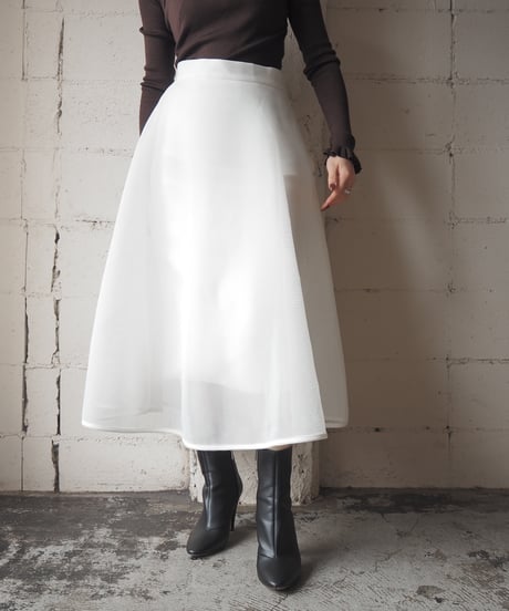 Mesh Flared Volume Skirt WH