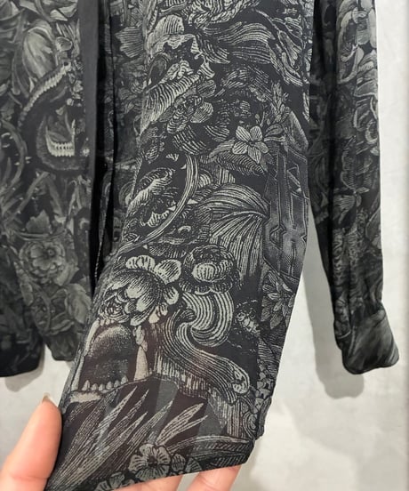 DIESEL Botanical Print Sheer Shirt BK