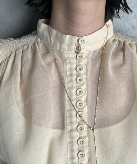 Many Button Gather Design Blouse IV