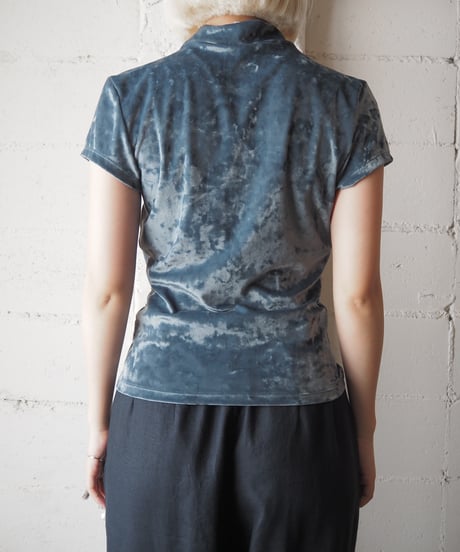 Crushed Velvet Mock Neck Top LBL