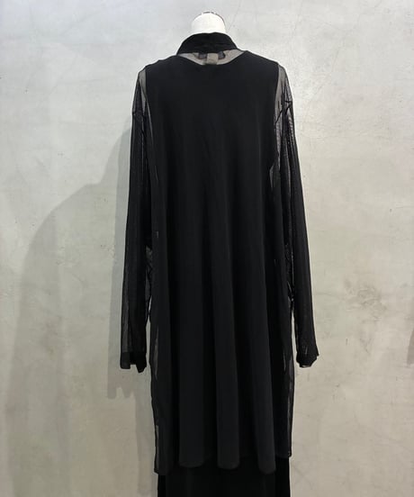 L/S Sheer Shirt Dress BK