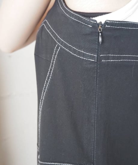 White Stitch Jumper Skirt BK