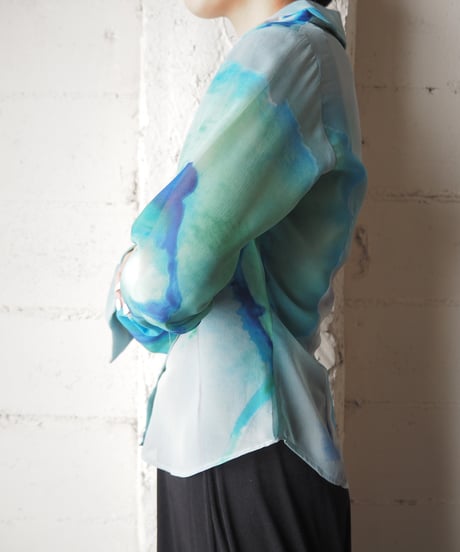 Botanical Pattern Sheer Shirt BL