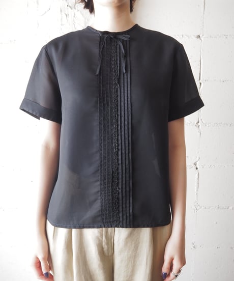 1960's  EURO Beads Front Design Blouse BK