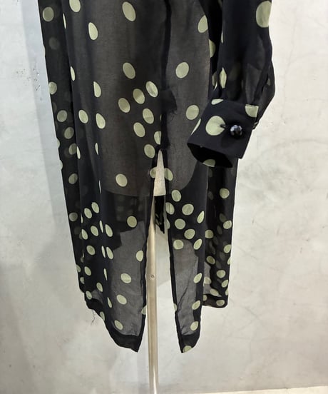 Dot Pattern Sheer Shirt BK