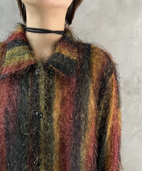 Colorfull Pattern Shaggy Shirt REYEGN