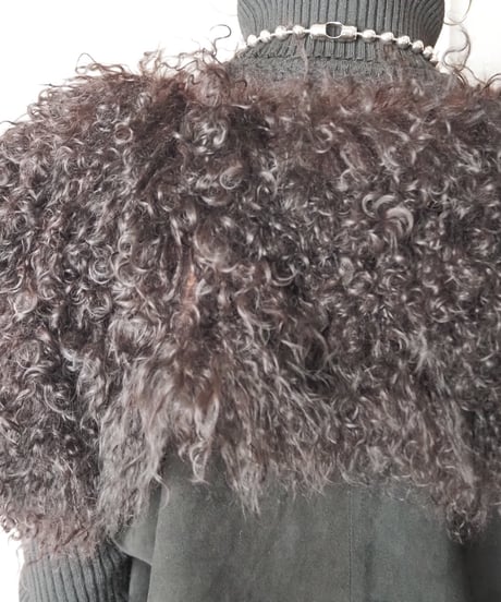 Fur Collar Leather Vest BK