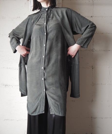 Layered Design Piece Dyeing Shirt Dress GR