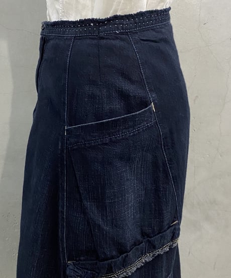 MARITHE FRANCOIS GIRBAUD Side Pockets Design Denim Skirt DNV