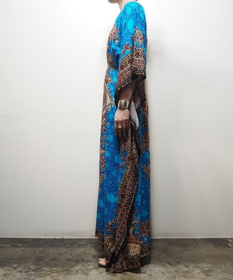 African Batik Rayon Dress BL BK