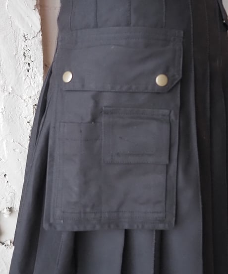 DNKE Side Pocket Pleats Wrap Skirt BK