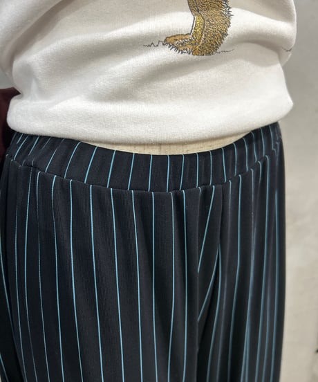 Stripe Easy Wide Pants BKBL