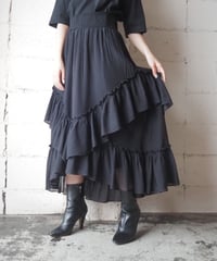 Random Frill Tiered Skirt BK