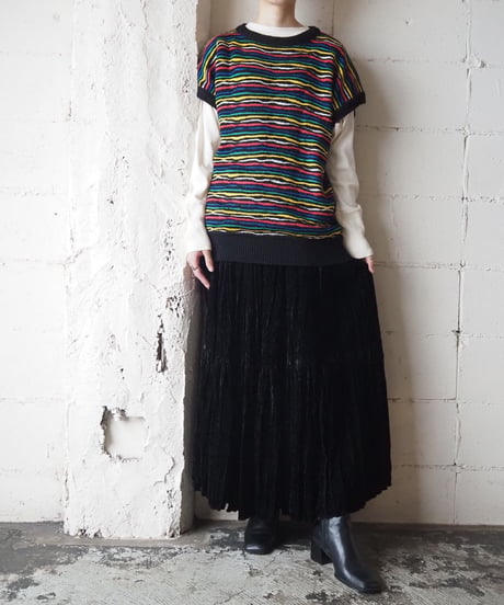 Stripe Knit vest BK