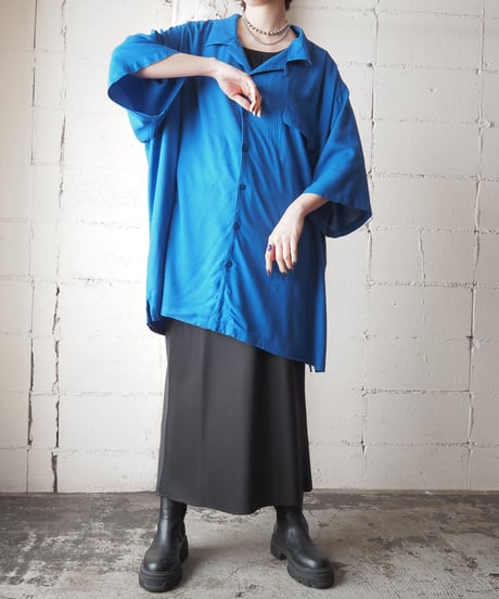 KING SIZE Rayon Open Collar Shirt BL