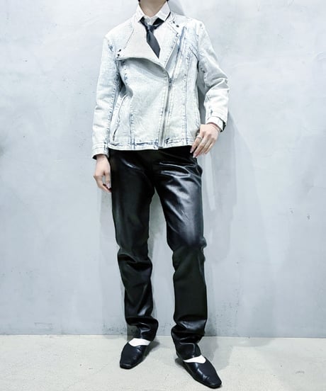 HELMUT LANG Acid Wash Denim Riders Jacket LBL