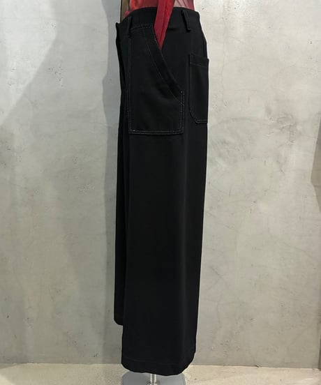 White Stitch Wide Pants BK