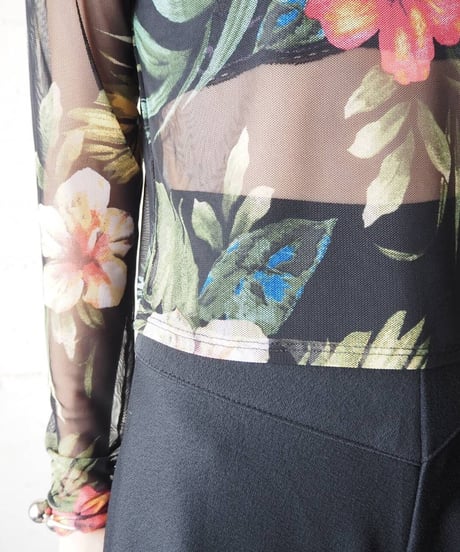 Hibiscus Pattern Sheer Cutsewn BKPI